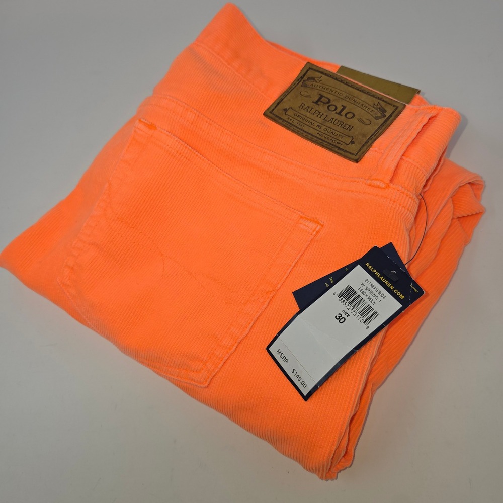 Polo Ralph Lauren Tompkins Skinny Crop Corduroy Pants Women's 30 Beach Melon NEW
